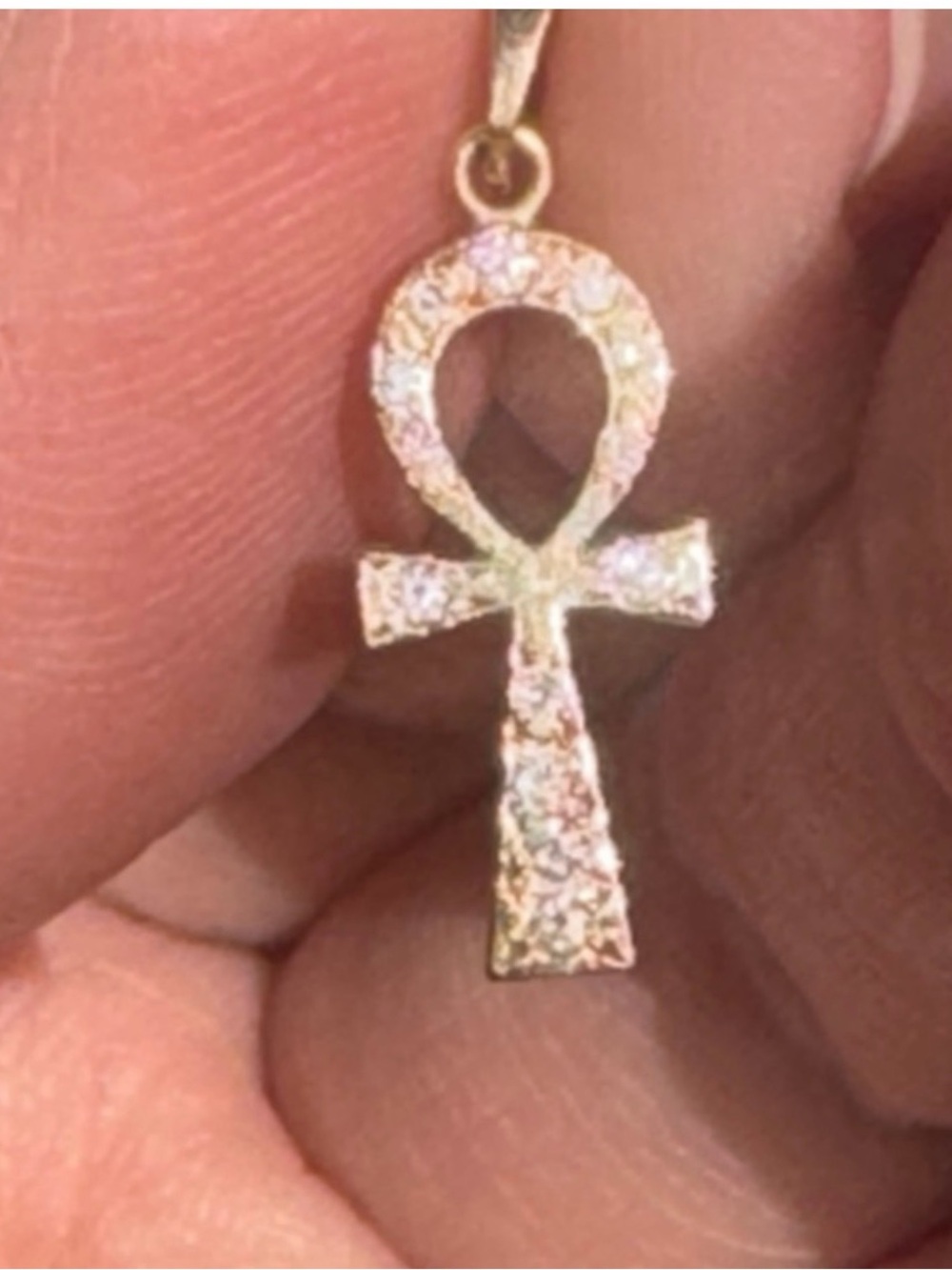 Logan Hollowell 14k yellow diamond eternal ankh cross pendant